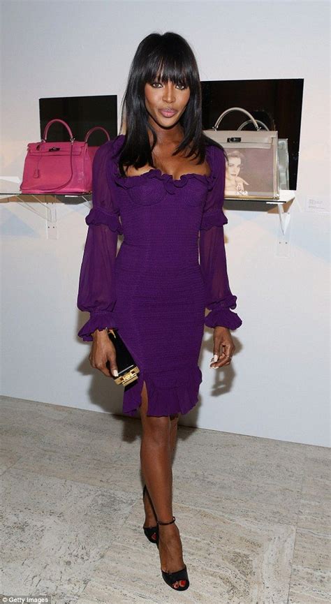 naomi campbell purple dress
